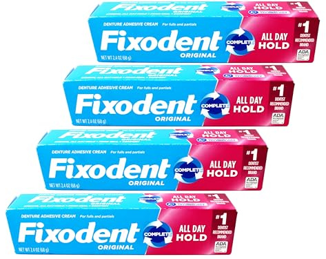 Fixodent Original Denture Adhesive Cream-2.4 oz, 4 pk