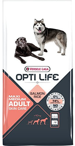 Opti Life Erwachsene Skin Care Medium und Maxi 1 kg – Monoprotein Lachs – ideal für mittelgroße und große Hunde über 10 kg Gewicht