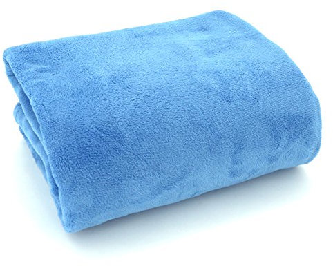 heimtexland große super weiche Kuscheldecke XL HxB 150x200 cm in hellblau Microfaser Flanelldecke kuschelig warm - leicht - fusselfrei Decke in TOP QUALITÄT Typ176
