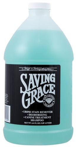 Chris Christensen Saving Grace Dog Shampoo - Deodourising Dog Shampoo for Smelly Dogs - Effectively Removes Urine Stains from Coat - Deep Cleansing & Deodourising Coats, 3.8L