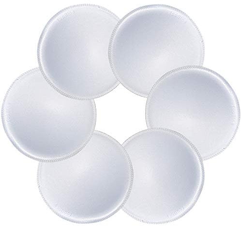 TopBine 3 Pairs Bra Pads Soft Push-up Bra Padding Inserts for Bikini Dresses Top Swimsuit Sports Bras, Round Shape/Light Beige (Round L white, A/B)