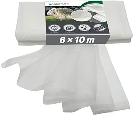 AGROFLOR® Insektenschutznetz, 6 x 10 m, gegen Kohlfliegen, Kirschessigfliege, Insekten & Schädlinge, Maschenweite 0,8 x 0,8 mm
