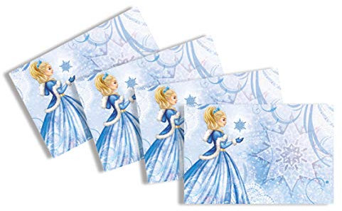 HERMA 15574 Tischset Platzset 4er Set Prinzessin Eliza (45 x 30 cm, rechteckig) aus umweltfreundlichem Kunststoff, abwaschbar, rutschfest, kratzfest, lebensmittelecht, blau