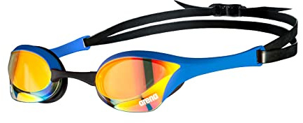 ARENA Cobra Ultra Swipe Mirror Unisex Adult Racing Swimming Goggles, Swimming Pool Goggles with Curved Mirror Lenses, Anti-Fog, UV Protection, 5 Interchangeable Nose Bridges