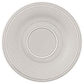 Villeroy & Boch like. by Color Loop Stone Kaffee-Untertasse, ø 15,4 cm, Kaffeeunterteller mit modernem Rillenmuster, Premium Porzellan, Grau, 1 Stück
