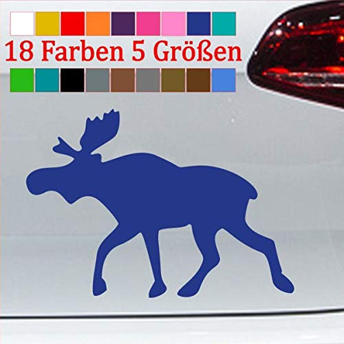 generisch Elch Silhouette Aufkleber Sticker Wild Deer Wald Norwegen Tier Schweden 49-Blau 12x8,5cm
