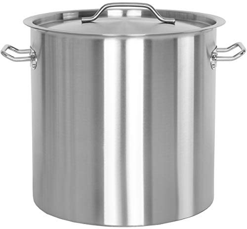 Beeketal 'BKT-50' Gastronomie Kochtopf ca. 45 Liter aus Edelstahl mit starken Griffen und Deckel, Topf für alle Herdarten geeignet (Induktion, Gas, Glaskeramik), ideal als z.B. Suppentopf