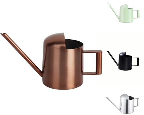 YISSSN - Mini regadera, 10 onzas/300 ml de Acero Inoxidable, Boquilla Larga, pequeña regadera para Plantas de Interior, suculentas, Hierbas (Bronce)
