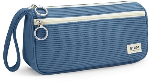 KALIDI Mäppchen Federmäppchen Mädchen Teenager Stiftetasche Stiftemappe Cord-Stoff Federtasche Pencil Case Schulmäppchen für Schule, College, Arbeit