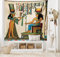 ABAKUHAUS Ägyptisch drucken Wandteppich und Tagesdecke, Old Egyptian Papyrus, aus Weiches Mikrofaser Stoff Wand Dekoration Für Schlafzimmer, 230 x 140 cm, Beige Orange