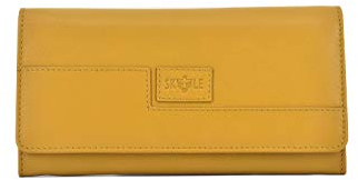skyle Leder Frauen Geldbörsen (gelb), Damen Geldbörse Clutch, RFID geschützte Trifold Damen Telefon Fall Brieftasche, Handtaschen für Frauen, kleine Brieftasche für Frauen, Telefon Brieftasche, gelb,