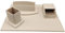 oggettando Schreibtischset Kunstleder mit Zubehör bestehend aus aufklappbarem Schreibtisch, Briefablage, Stiftehalter, Zettelhalter (Beige)