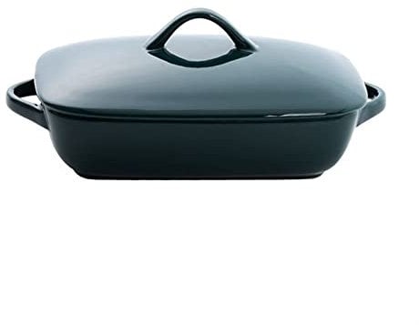 Casserole Microwave Oven Safe Ceramic Baking Plate with Cover Porcelain Family Cheese Casserole Cooking Bowl with Lid Home Kitchen (Color : Rectangle Green)