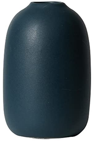 XuanMax Modern Keramik Vasen Dunkelblau Nordischer Minimalistischer Stil Dekorative Vase Polieren Handgefertigt Blumenvasen Matt Porzellanvasen für Wohnzimmer Büro Schlafzimmer Esstisch Tisch Deko - 5