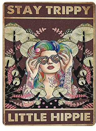 Tattoo Girl Vintage Metal Tin Sign for Home Coffee Shop Office Wall Art Metal Poster Garage Decor Man Cave Sign Inspirational Quote Wall Decor