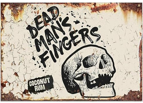 Sawfish® Dead Man's Fingers Rum Kitchen Decor Metal Sign Retro Vintage Wall Tin Plaque 10x15cm 20x15cm 20x30cm 30x40cm 40x60cm Pub Shed Bar Office Man Cave Home Bedroom Dining Room Kitchen