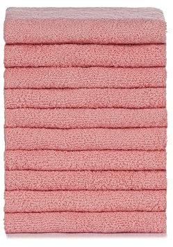 Tuiste Handtücher Set Anthrazit Grau |%100 Baumwolle Handtuch Set 8 Teilig | 2X Badetücher Set, 4X Handtücher, 2X Gästetücher | Weich und Saugstark | Farbe : Anthrazit Grau (10 Gästetücher, Rosa)