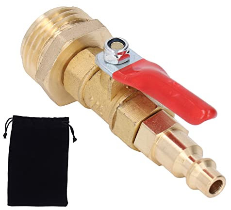 Winterfester Schnelladapter, Überwinterbarer Ausblasadapter aus Messing 1/4-Zoll-Schnellkupplung, 3/4-Zoll-GHT-Außengewinde, Gartenbewässerungsgelenke für Wohnmobilyachten(Männlich)