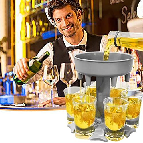 6 Schnapsglasspender und Halter mit Gläser, Likörausgießer, Schnapsglas-Hängehalter für Bar, tolles Party-Festival-Geschenk