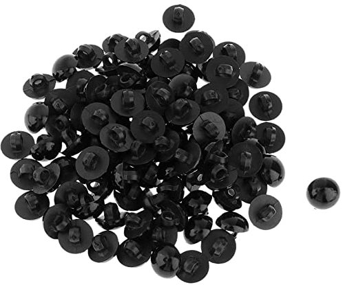 100pcs Pilztaste Gewölbt Nähen als Augen Tieraugen Puppe DIY Handwerk Basteln Fertigkeit Schwarz - 12mm