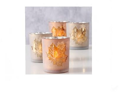4er Set Windlichter Blätter 10x8cm Geschenkset Herbstdeko Strand Tischdeko Windlicht Gras Hochzeitsdeko Strandhochzeit maritim Deko