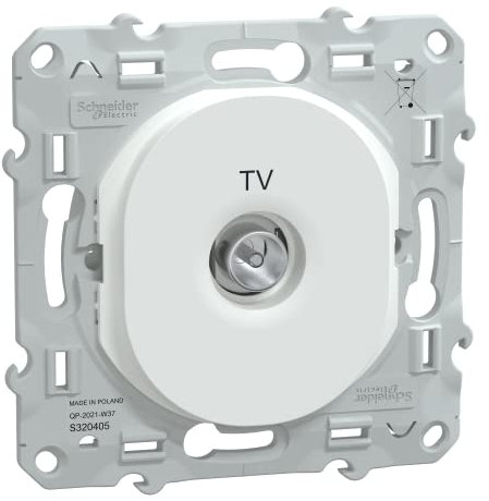 Schneider Electric - Ovalis - prise TV simple - Blanc - S320405