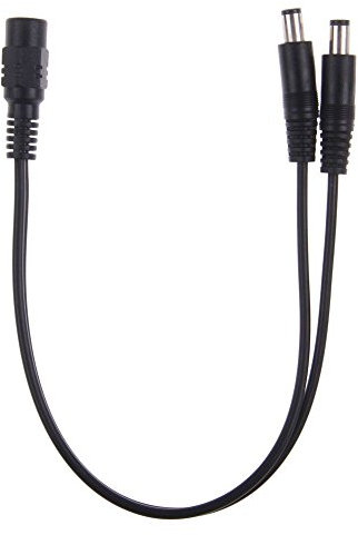 LEDSone 2 Way Splitter Cable 12V 5.5mm Heaphone Splitter Female to 2 Dual 5.5mm Male Cable Audio Mic Splitter Cable Compatible with Speaker Laptop CCTV Camera