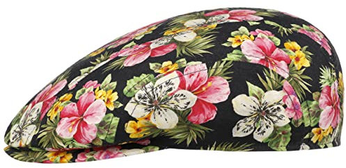 Stetson Flower Mix Flatcap - Mehrfarbige Mütze aus Baumwolle - Schiebermütze mit Blumenprint - Made in The EU - Damen - Frühjahr/Sommer bunt XL (60-61 cm)