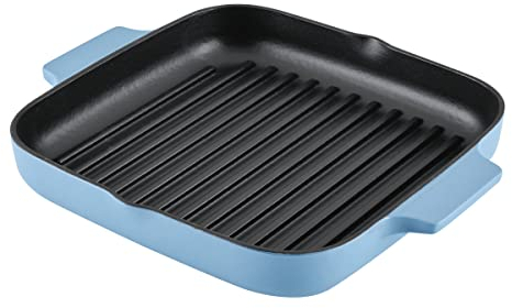 KitchenAid 48691 Grill carré en fonte émaillée et poêle à rôtir - Velours bleu