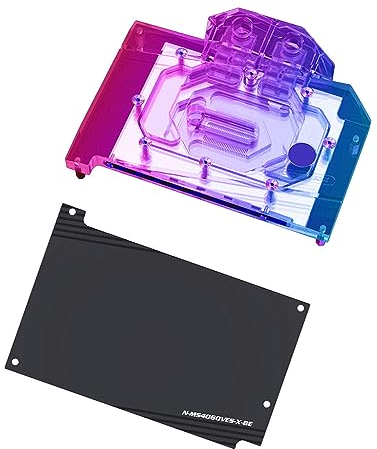 Bloque de refrigeración de agua GPU de cobre para MSI GeForce Gaming RTX 4060 Ventus 2X negro 8G OC RTX 4060 Gaming X 8G (5 V ARGB RBW Aura Effect LED Lights GPU Block con placa trasera)