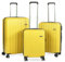HANSEKOFFER Koffer Set 3 teilig · Reisekoffer mit Rollen · Hartschalenkoffer Set mit Zahlenschloss · Trolleys Handgepäck, Mittelgroß & Groß · Leicht · Gelb