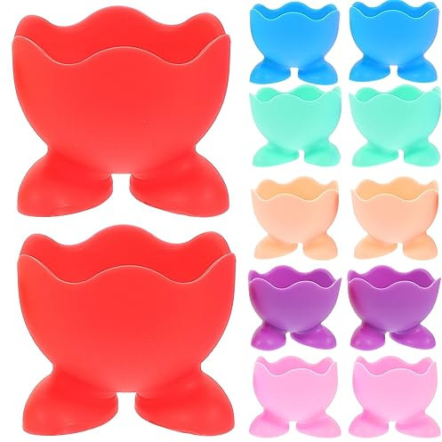 MAGICLULU 12pièces Support Silicone Colorés Coquetiers Pratiques pour Durs Coque Décorations De Table De Pâques Amusantes