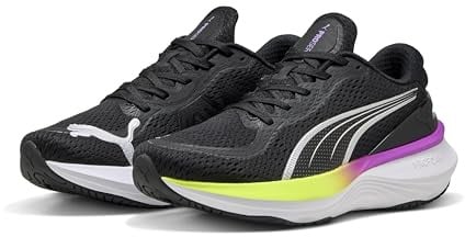 Puma SCEND PRO 2, Unisex Straßen-Laufschuh, Puma Black-Yellow ALERT-Pure Magenta,
