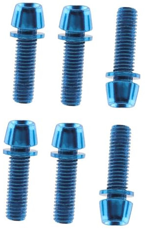 Oshhni 6Pcs Fahrrad Vorbau Schrauben Schrauben Fahrrad Bremse Schrauben Fahrrad Vorbau Schrauben für Mountainbike, Blau