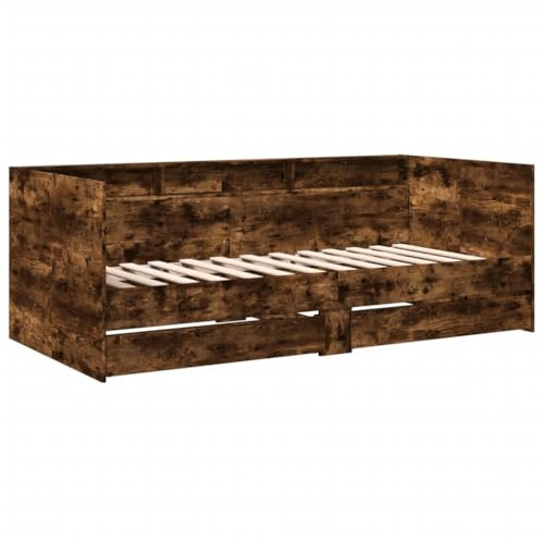 vidaXL Tagesbett, Gästebett mit 2 Schubladen mit Rollen, Schlafsofa für Schlafzimmer, Bettsofa Sofabett Daybed Bett, Räuchereiche 90x190cm Holzwerkstoff