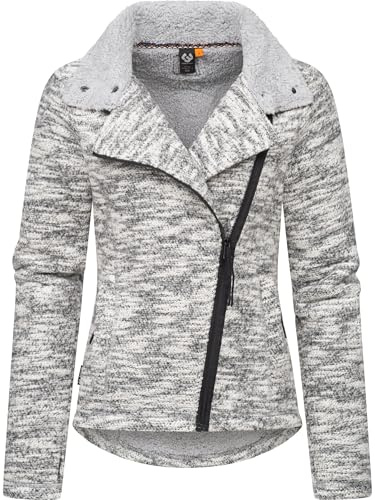 Ragwear Damen Sweatjacke Strickjacke mit Teddyfell-Futter Saskie Melange YOUMODO XS-3XL