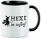 Huuraa Kaffeetasse Hexe im Anflug Geschenk 330ml Schwarz Hexe Präsent