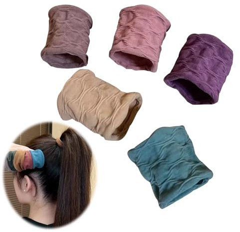 Haargummi Scrunchie Set Damen, Herren & Mädchen – 5 Stück Kleine, Rutschfeste Haarbänder aus Baumwolle & Stretch, Perfekt für Dickes, Lockiges, Glattes oder Feines Haar, Pferdeschwanz, Dutt & Styling