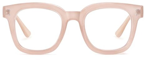 Madison Avenue Blue Light Blocking Glasses Oversized Fashion Blue Light Glasses for Women Anti Eyestrain & UV Protection Computer Eyeglasses (Nude Pink)