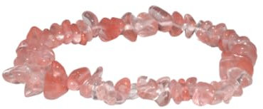 Natural Chip Bead Crystal Healing Chakra Gemstone Bracelet Protection Gem Stone (Cherry Quartz)