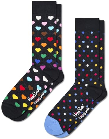 Happy Socks Women's Socks, Heart Dot, M-L (Pack of 2)
