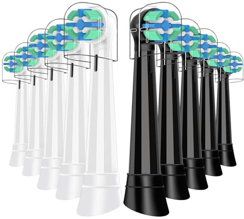 IO Brossette Compatible avec Oral b io, Brossette de Rechange Compatible avec Oral-b io 3 4 5 6 7 8 9 10 séries Brosses à Dents électriques (5 Noirs + 5 Blancs)