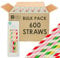 Talking Tables 600 x Bulk Stripy Cocktail Disposable Striped Paper Drinking Straws for Birthday, Wedding, Party, Catering, Bar, Red, White, Blue, Yellow