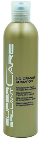 Super Brillant Care No-Orange Shampoo 250 ml – neutralisiert Orangetöne in dunklem Haar – sanfte Reinigung – kühler Farbton & Farbschutz – Shampoo für braunes & coloriertes Haar