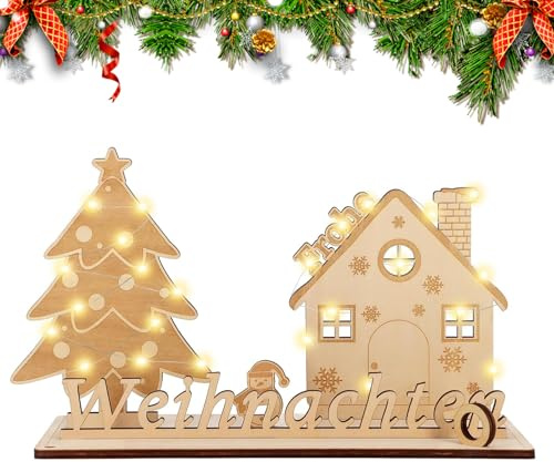 Geldgeschenk zu Weihnachten mit LED Lichterkette Verpackung für Geldgeschenke Weihnachten Holz Geldgeschenke Geldverpackung WeihnachtenGeschenk für Mann Frau Freund Familie