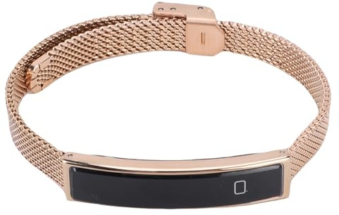 ASHATA Smart Armband für Männer Frauen, Aktivitätsfitness Tracker, Bluetooth Telefon Fernauslagerungsabdichtung, App, Mehrere Sportmodi (Gold)