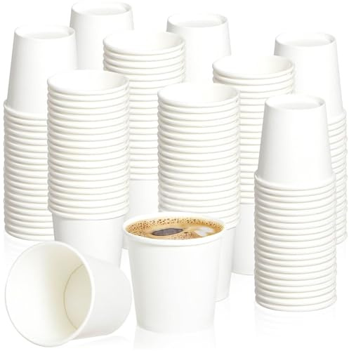 Zorplex 200 Stück 50ml Weiße Pappbecher, Kleine Einwegbecher für Espresso, Kaffee, Tee, Dips und Getränke, Mini Portionsbecher für Heiße und Kalte Drinks, Party, Büro und Veranstaltungen (200 * 50ml)