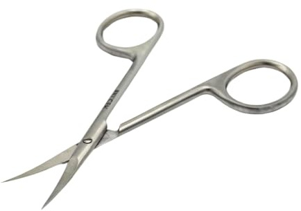 MED.INS Forbicine Tagliaunghie Curve in Acciaio Inox Satinato – Punta Sottile e Appuntita per Unghie, Cuticole e Pelli – Silenziose, Professionali e Precise – Confezione Riciclabile
