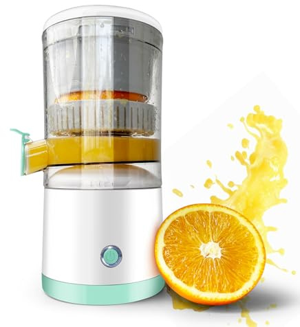 LUODIRGB Electric Juicer for Oranges, White-45Watts | Citrus Juicer for Orange, Lemon and Grapefruit Juicing, Type-C Rechargeable Small Fruit Extractor Squeezer Machine