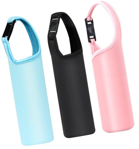 Homoyoyo Manchon de Bonnet Isotherme Portable en Néoprène pour Bouteille d'eau Pochette Porte-Bouteille, Protège Bouteille, Lot de 3 Pièces pour Transport Facile